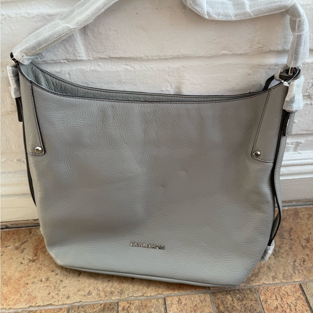 Michael Kors Light Gray Leather Tote